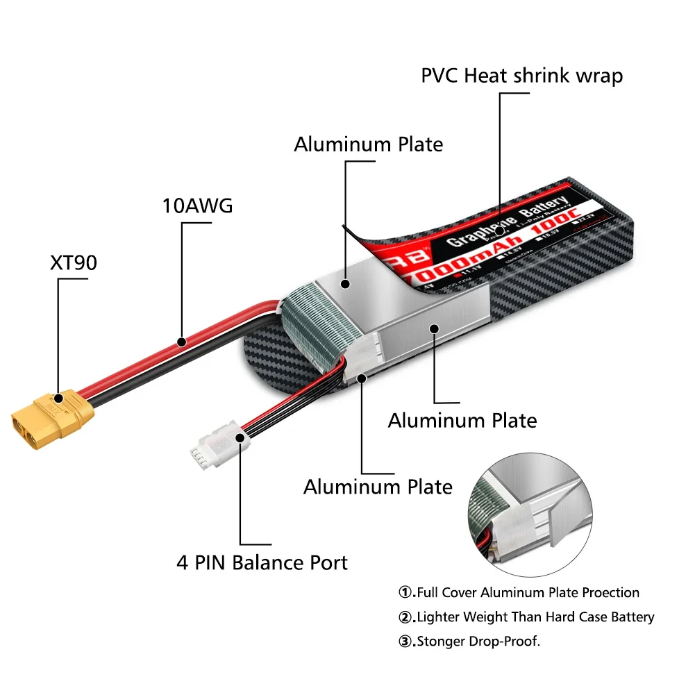 Baterai Graphene 2S 3S 4S 6S R - 4S Lipo Battery 14.8V 6000Mah ulasan dan harga