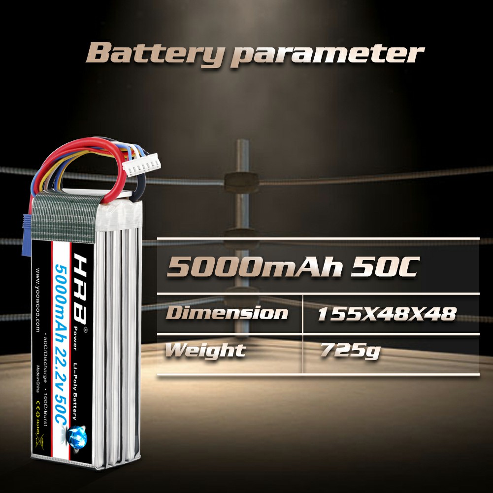 Baterai Lipo HRB 6S 22.2V 5000 - 6S Lipo Battery 22.2V 5000Mah ulasan dan harga